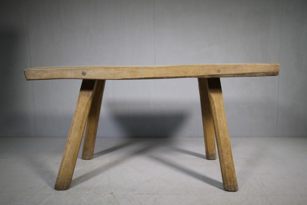 Antique Wooden Slab Top Table.