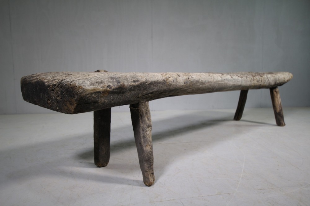 Wonderful 19th Century Antique Oak Pig Bench.