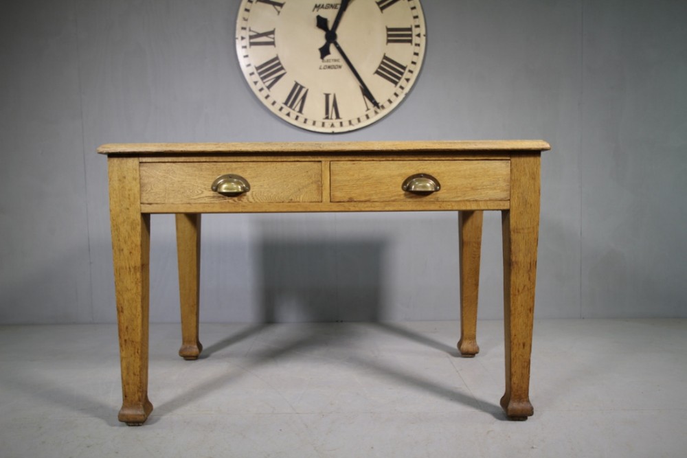 Edwardian Antique Oak Two drawer Desk 