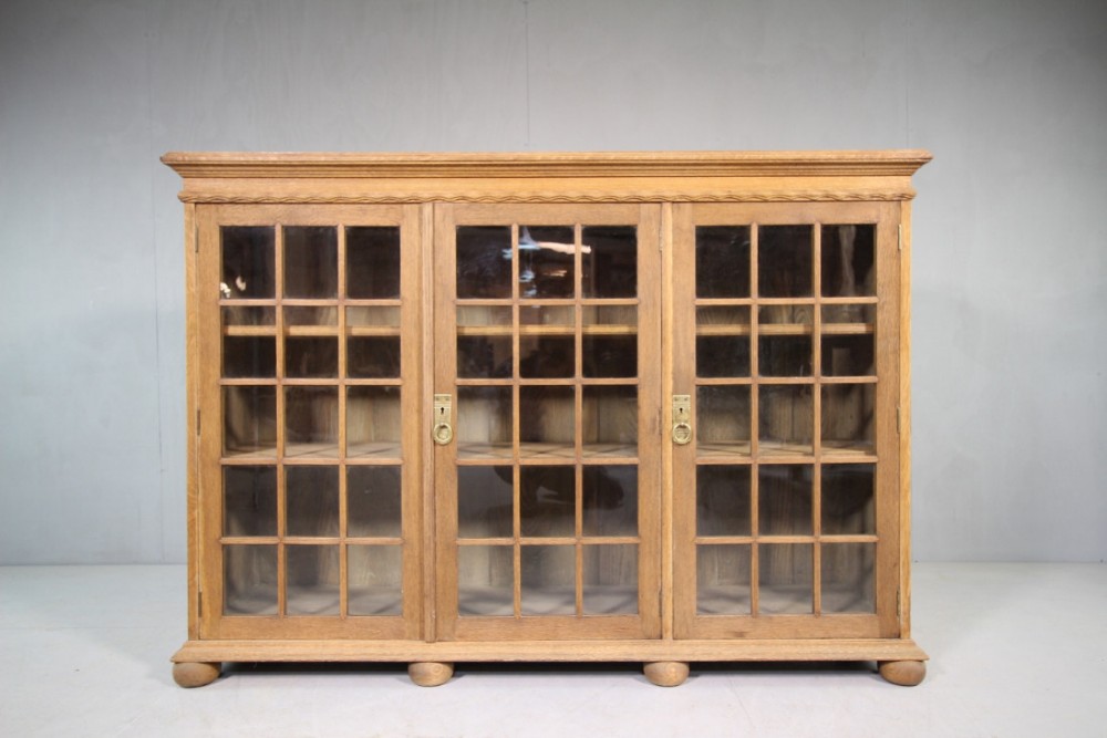 Quality 1920's Oak Glazed Bookcase.