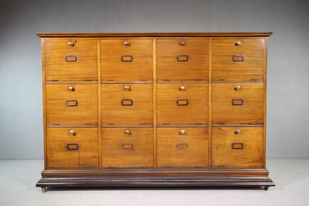 Fabulous English Antique Walnut Twelve Door Cabinet.