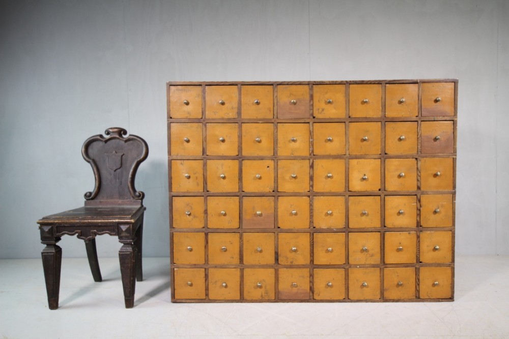 Large English Antique Bank of Drawers.
