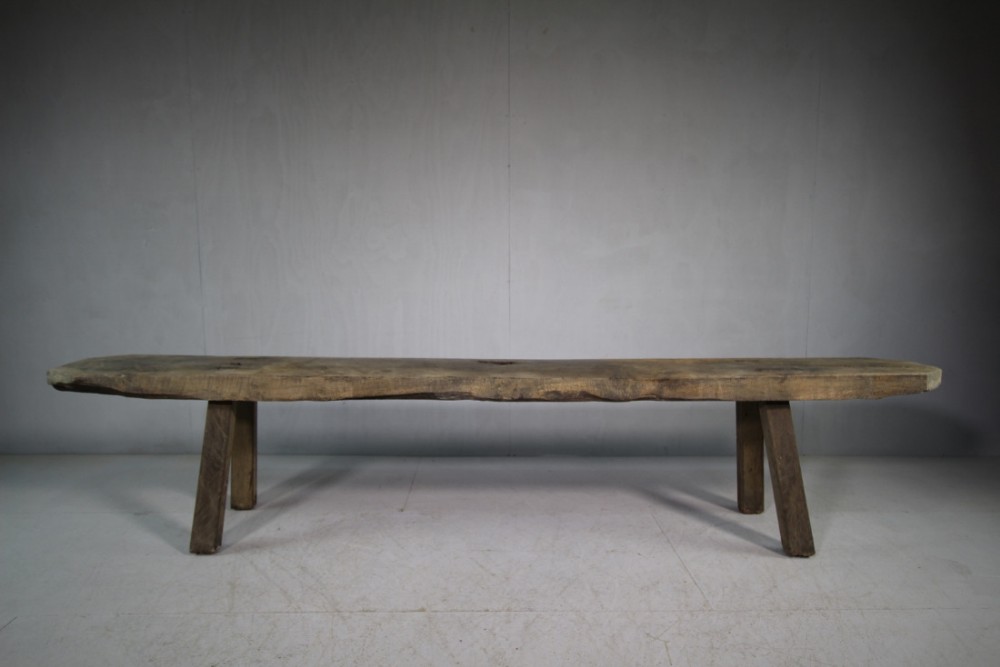 Welsh Antique Primitive Oak Estate Bench Seat.