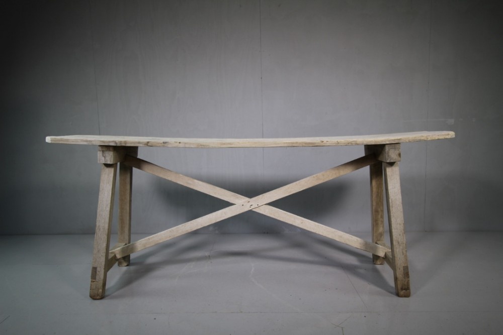 19th Century Antique Bleached Out Oak Side Table.