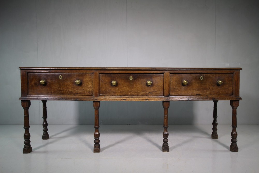 18th Century Weslh Antique Oak Dresser Base.