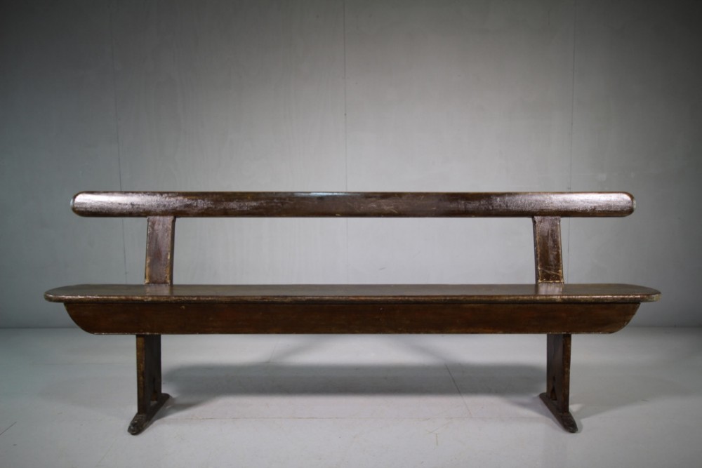 19th Century Original Painted Pine Antique Bench Seat.