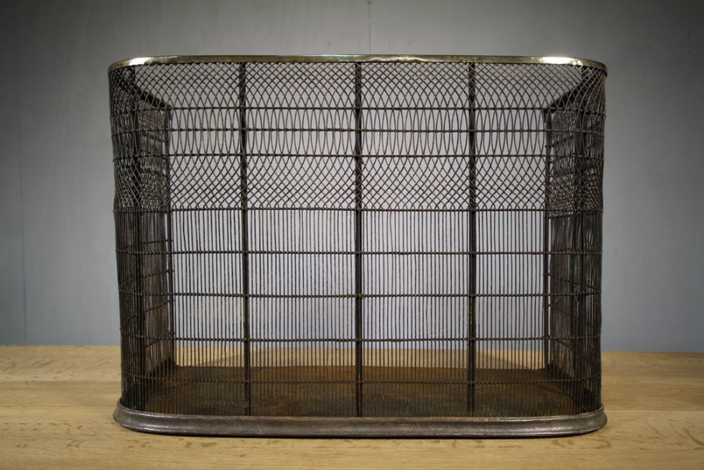 English Antique Wire Work Fire Guard.