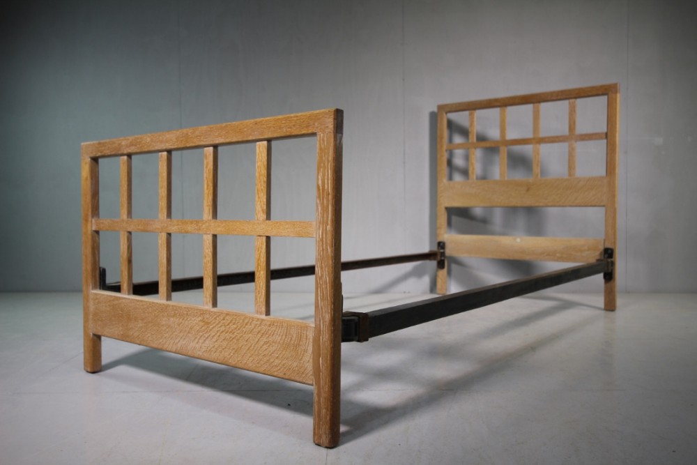 1920's Heals of London Oak Single Bed.