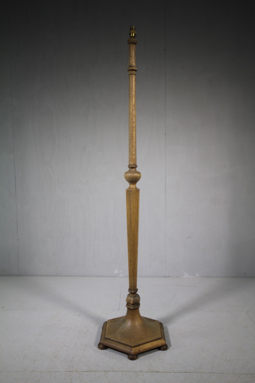 Edwardian Antique Oak Heals Standard Lamp.