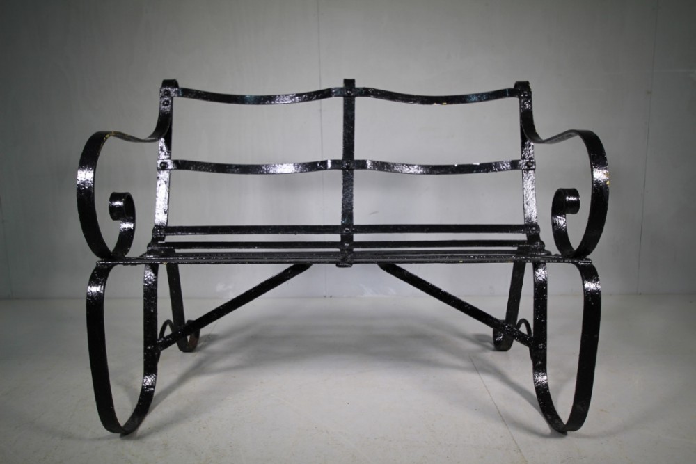 Edwardian Antique Iron Garden bench Seat 