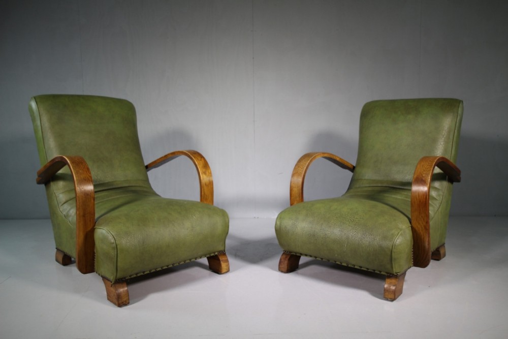 Pair of 1930's Heals of London Armchairs.