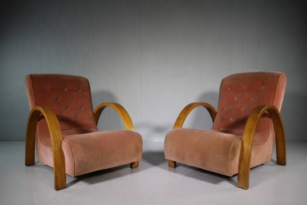 Very Comfortable Pair of Heals 1920's Armchairs.