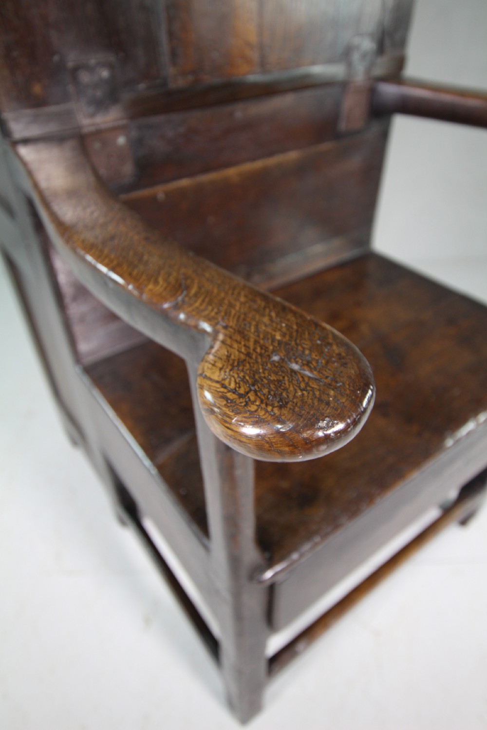 Rare Georgian Antique Oak Bacon Settle View VIII