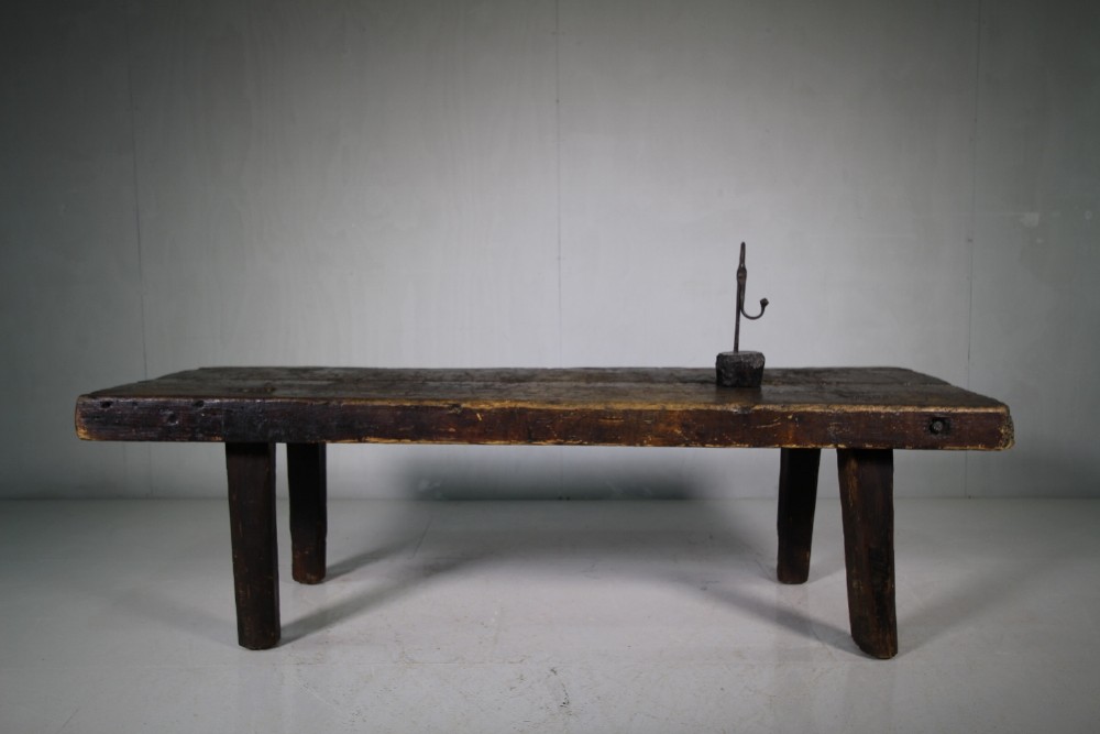 18th Century Antique Pig Bench Table.