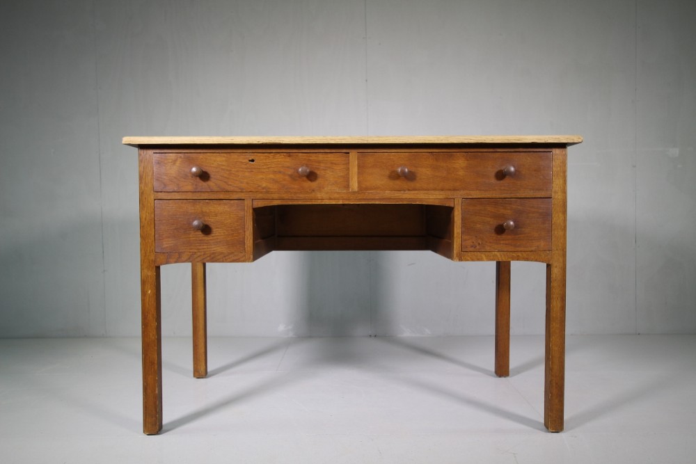 1930's Heals Oak Desk from Christ College Cambridge.