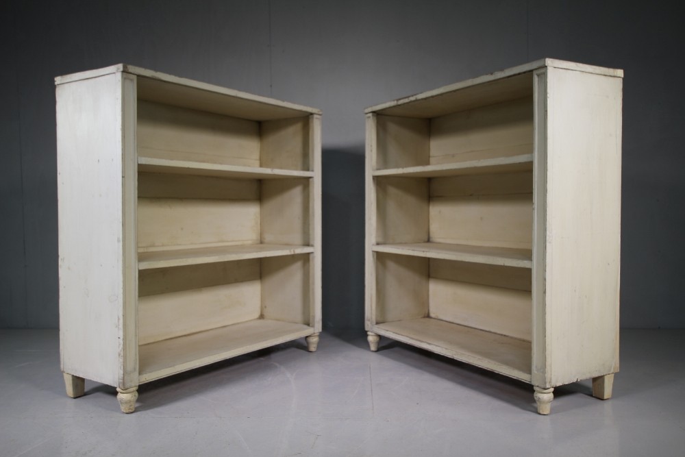 Pair of Regency Antique Bookcases in Original Paint.