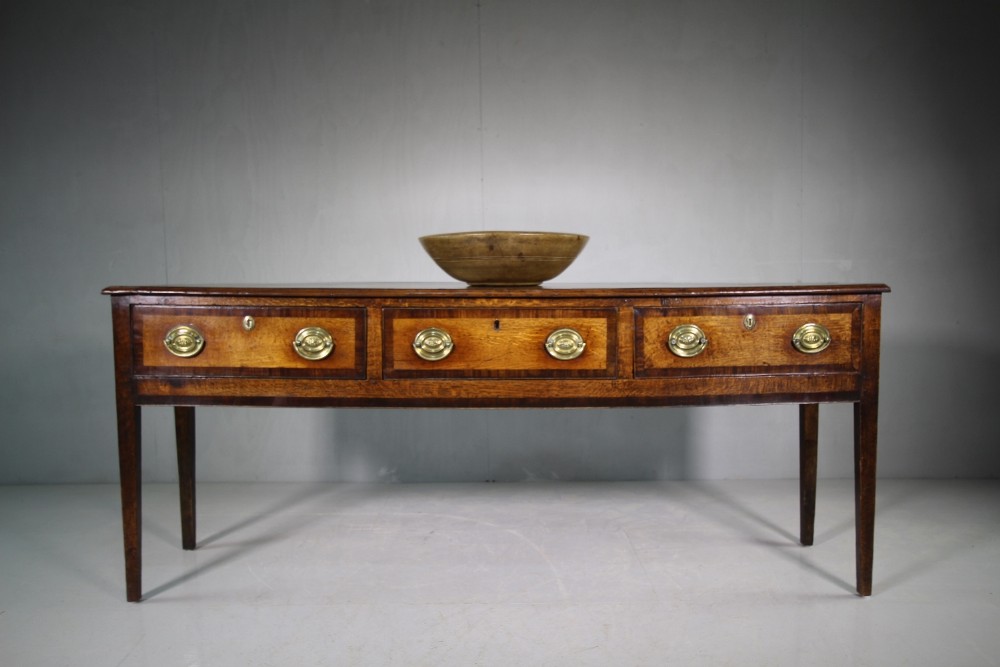 English 18th Century Antique Oak Dresser Base.