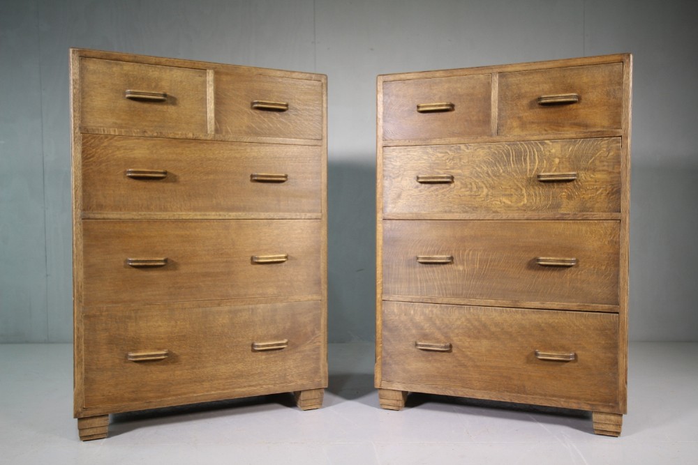Pair of 1930's Maple & Co Solid Oak Chests.