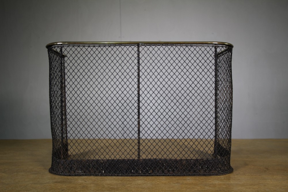 English Brass Topped Antique Fire Guard.