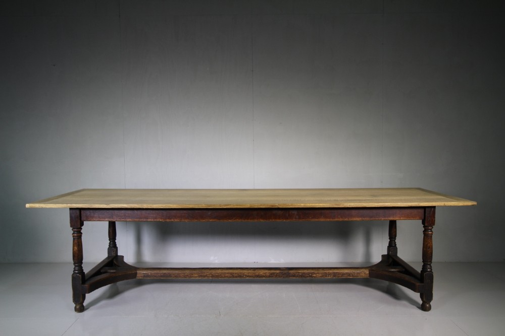 Huge 19th Century English Antique Oak Dining Table.
