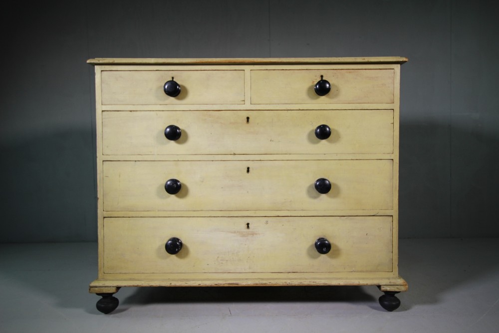 Regency Antique Original Painted Pine Chest.