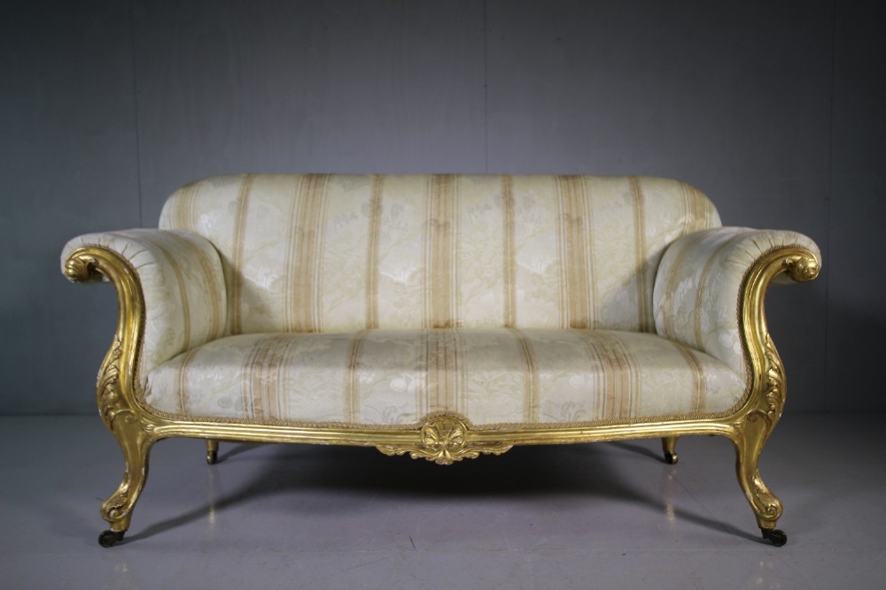 Excellent Quality Original Gilt 19th Century Antique Sofa.