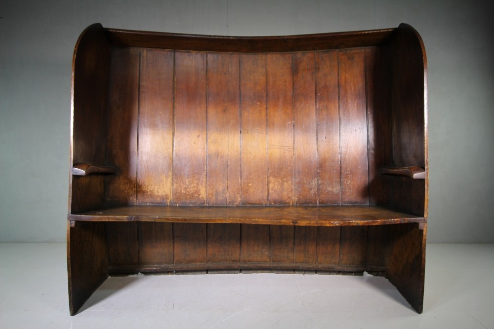 18th Century Devonshire Antique Elm Settle.