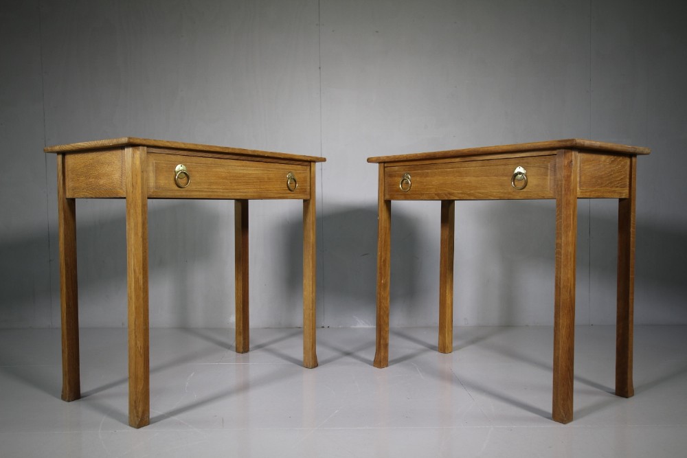 Pair of 1930's Heals Oak Side Tables by Reynolds.