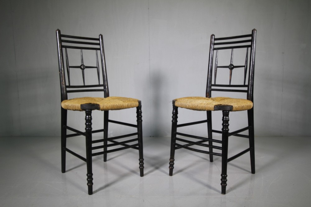 Pair of William Morris Antique Chairs by Ford Madox Brown.