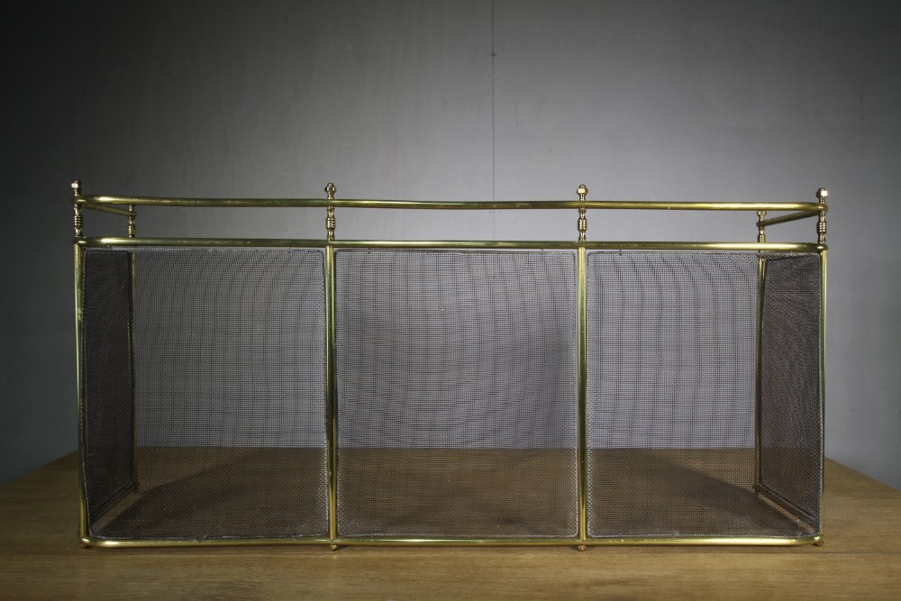 Quality Large 19th Century Antique Brass Fire Guard.