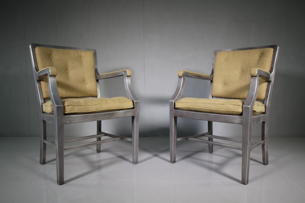 Pair of 1920's Aluminium Armchairs by Alcraft.