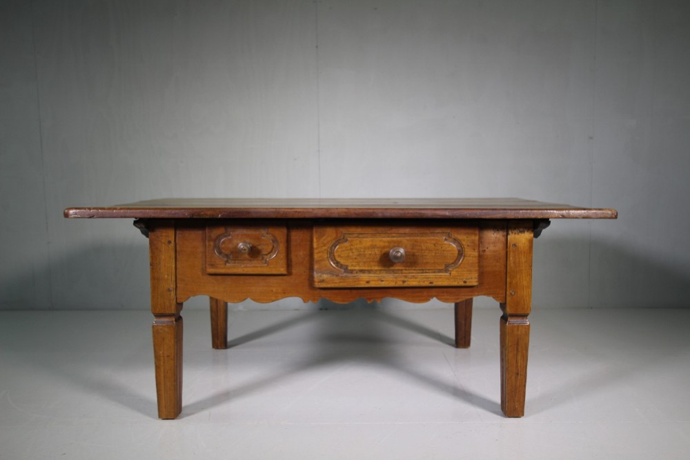 19th Century Antique Cherry Wood Coffee Table.