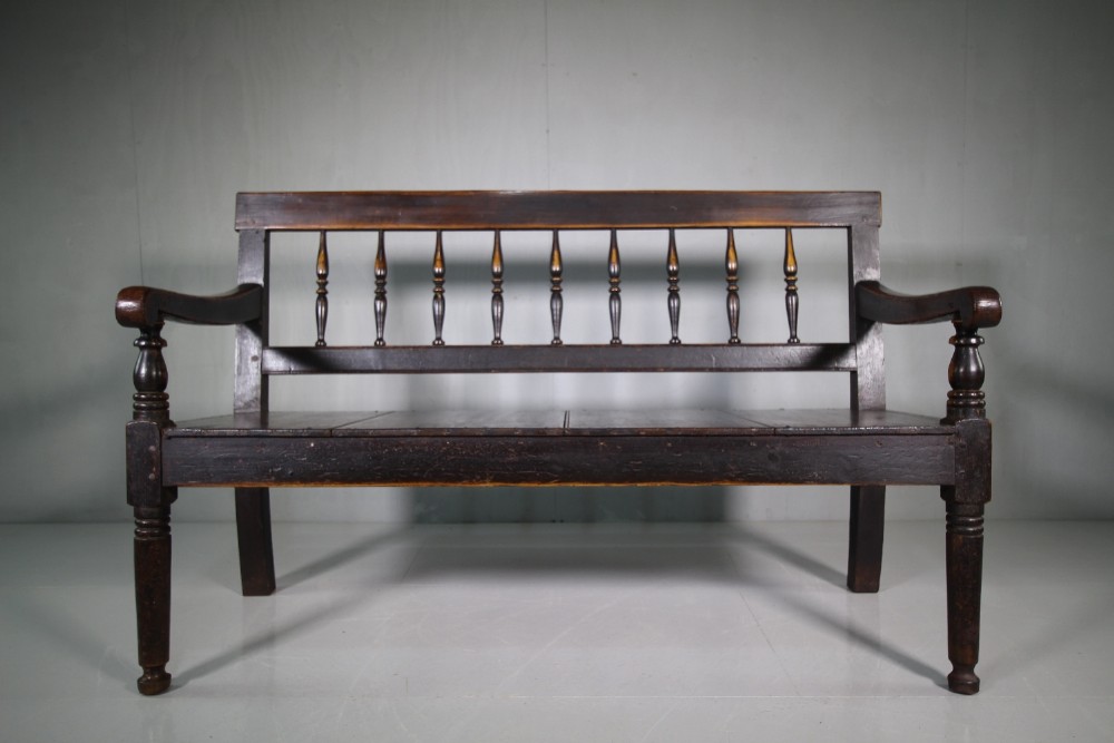 19th Century Antique Cumbrian Bench Seat in Original Finish.