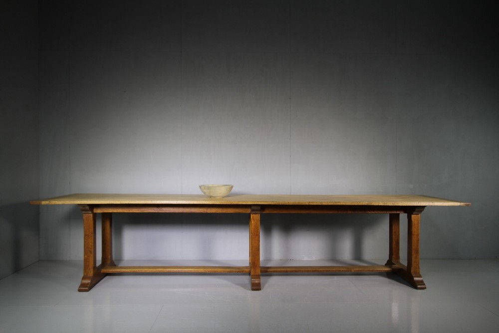 Huge Antique Oak Refectory Dining Table from Needler Hall.