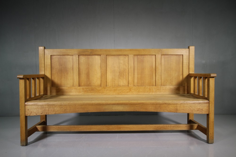Edwardian Antique Quality Oak Bench Seat.