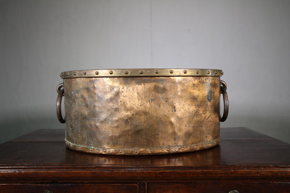 Heavy Quality 19th Century Antique Oval Copper Planter.