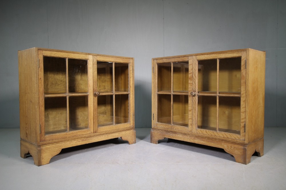 Pair of Heals 1920's Oak Book Cabinets.