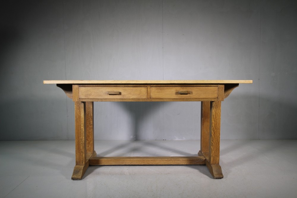 English 1930's Oak Refectory  Desk.