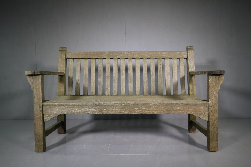 Large Heals 1930's Teak Garden Bench Seat