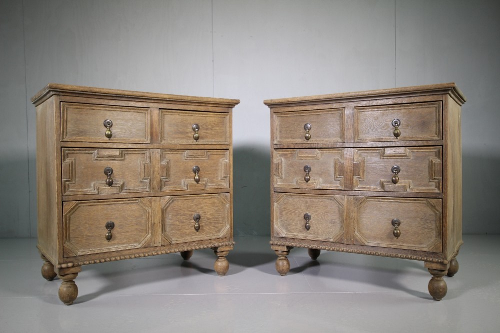 Wonderful Pair of 1920's Oak Chest of Drawers