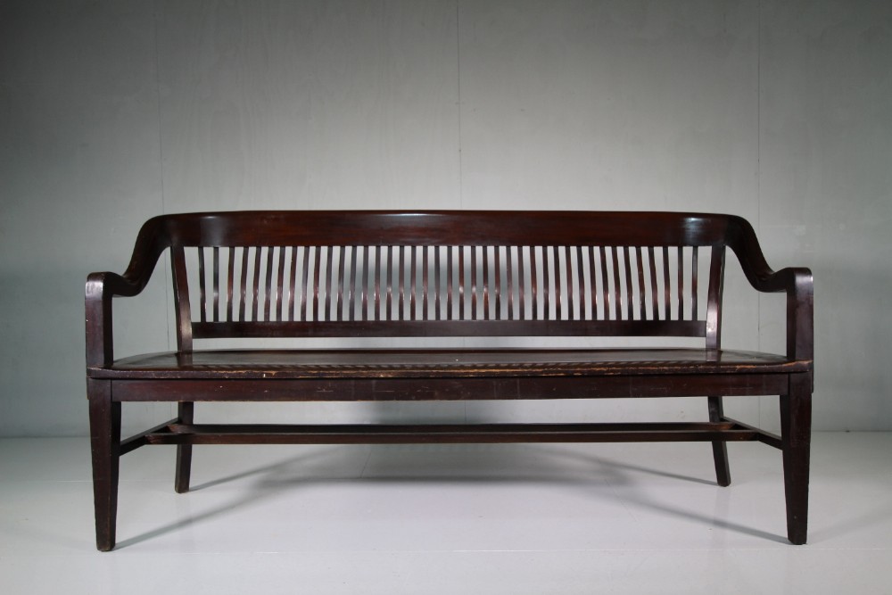 Edwardian Antique Mahogany Hall Bench Seat