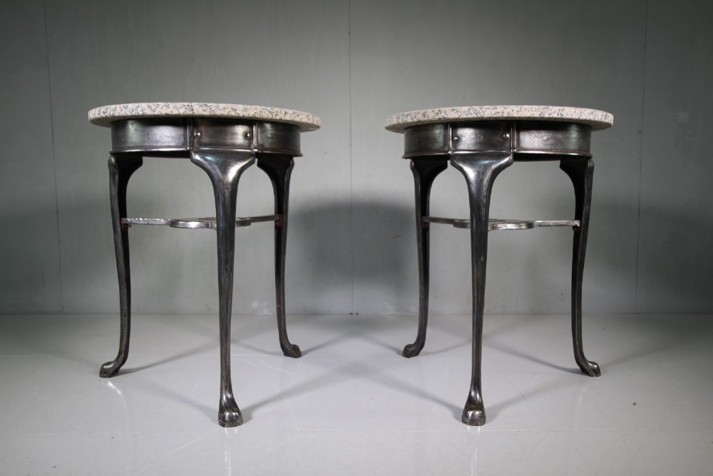 Pair of English Edwardian Antique Cast Iron Tables