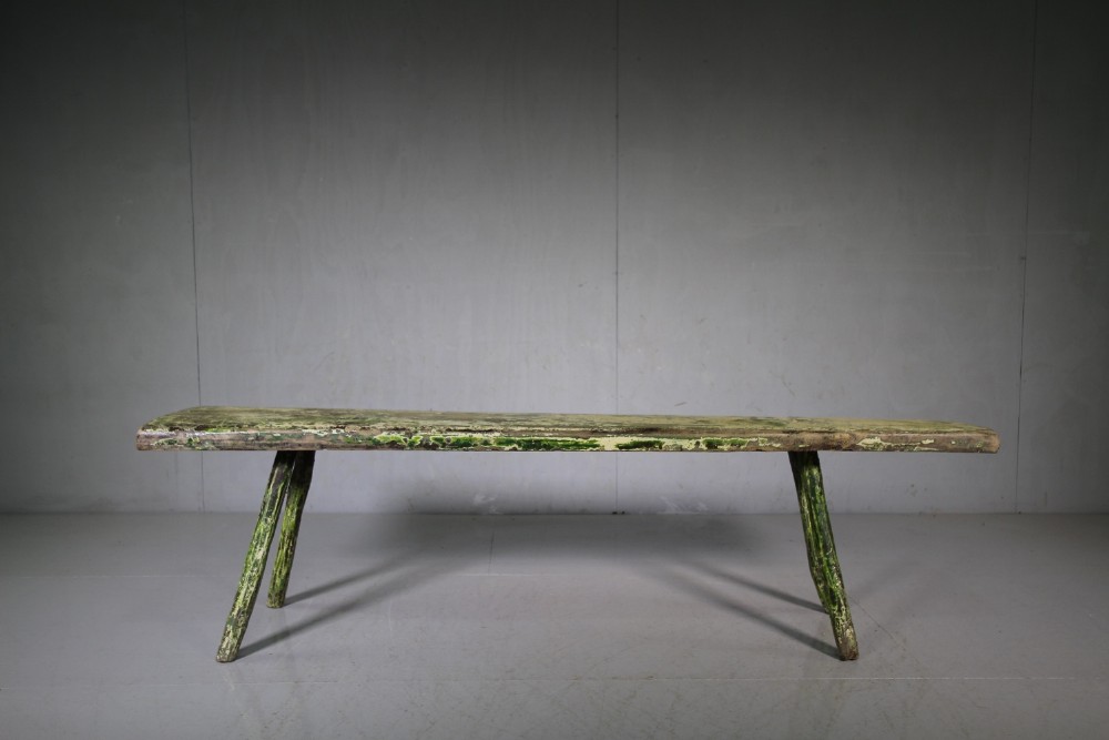 English 19th Century Antique Pig Bench  in Paint