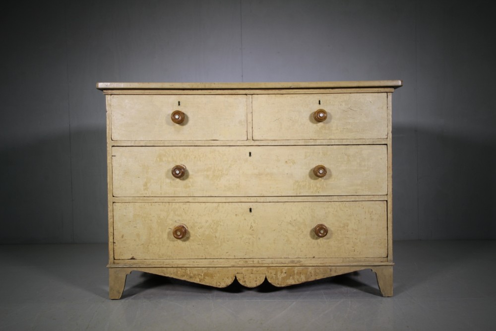 Regency Original Painted Pine Antique Chest of Drawers