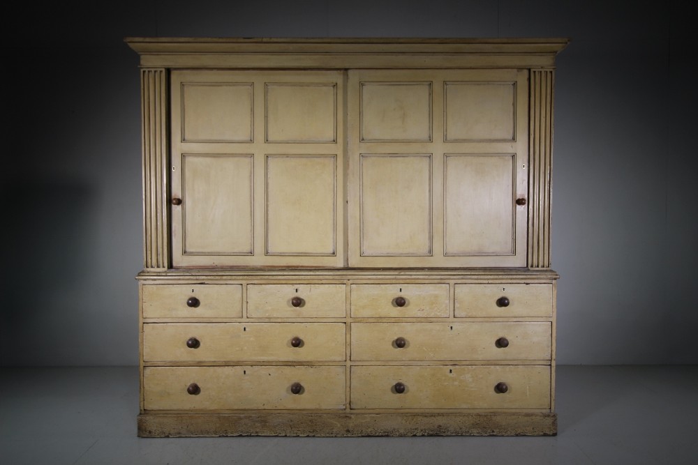 Amazing Original Painted Pine Antique Housekeepers Cupboard