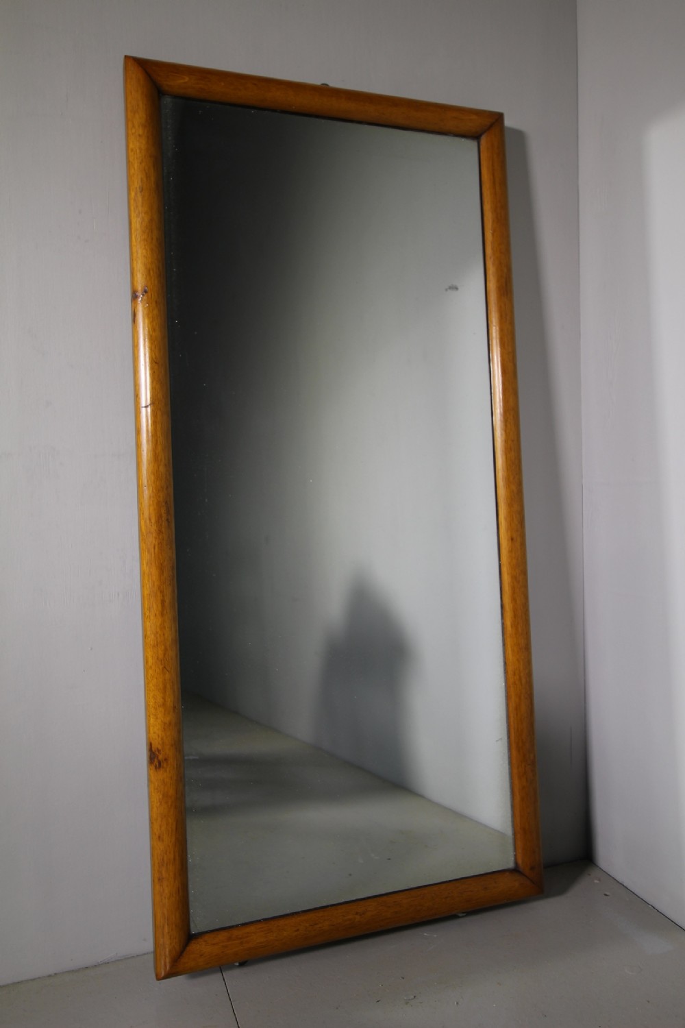 English 19th Century Antique Oak Shop Fitting Mirror