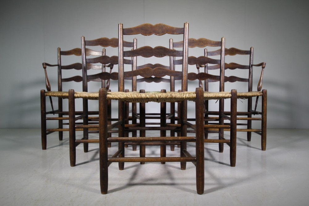 Set of Six Ernest Gimson & Gardiner Antique Dining Chairs