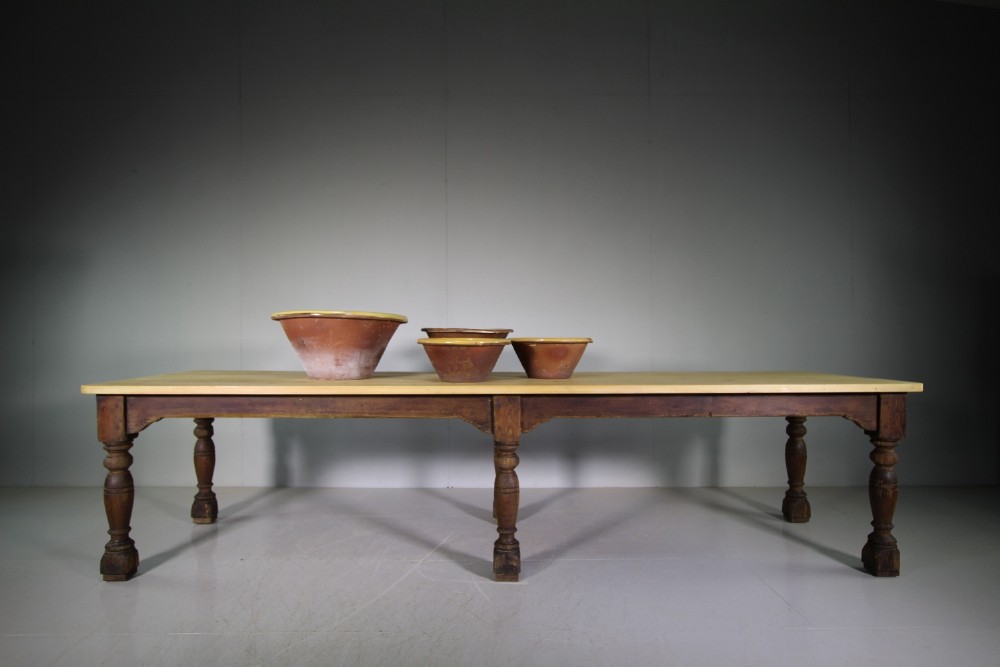 Very Large Antique Pine Dining Table from Cambridge