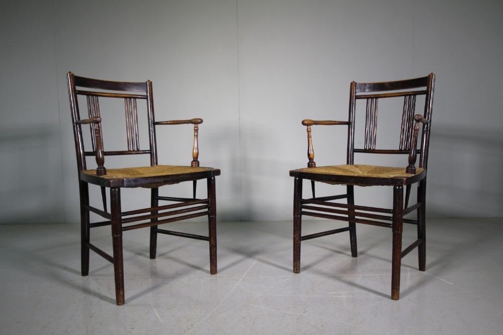 Pair of 19th Century Antique Sussex Armchairs