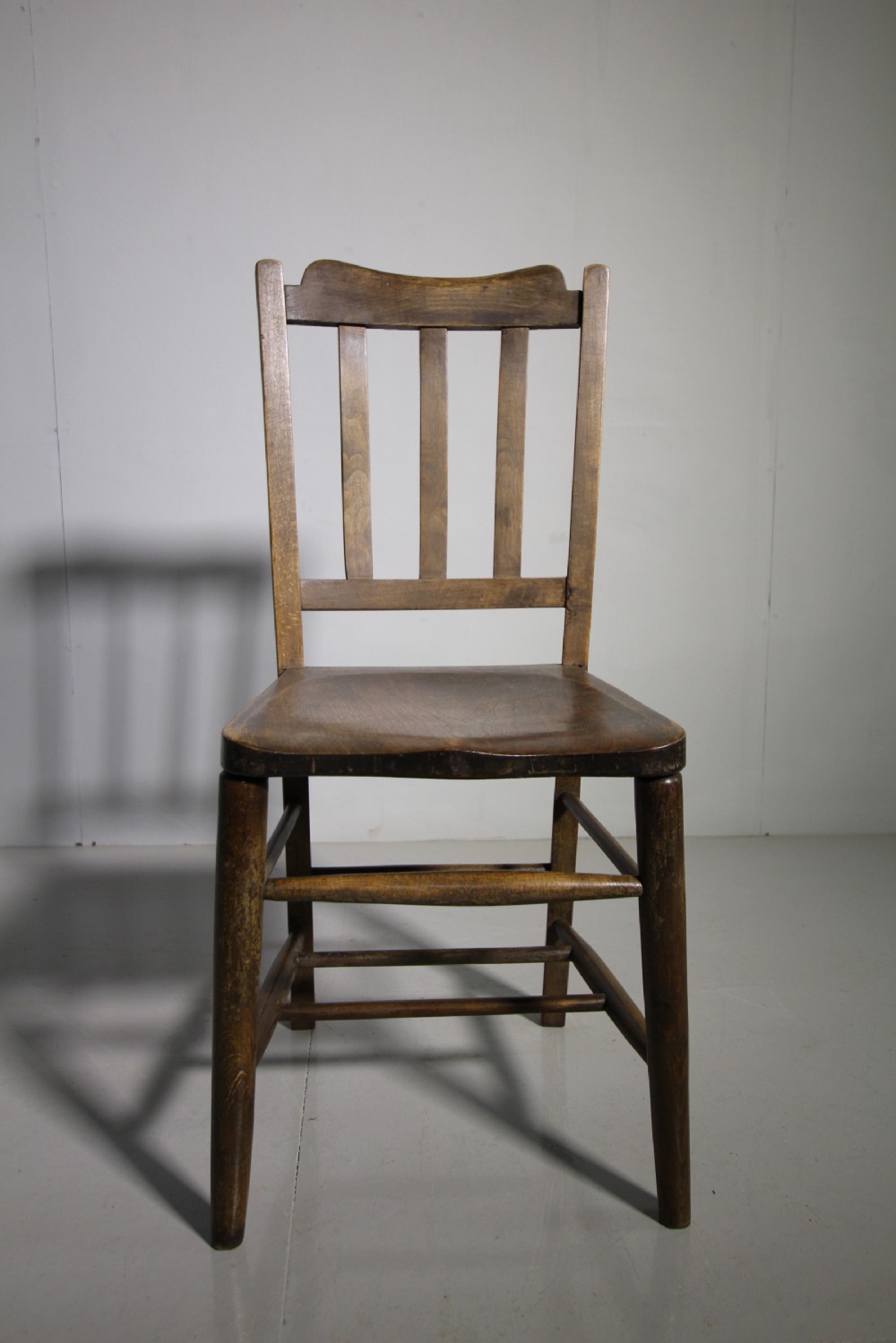 Set of Eight Edwardian Antique Chapel Dining Chair 